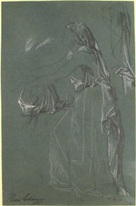 Study for the figure of Sarah in the now-lost painting,Tobias Brings His Bride Sarah to the House of His Father, Tobit, MET 1990.147.1