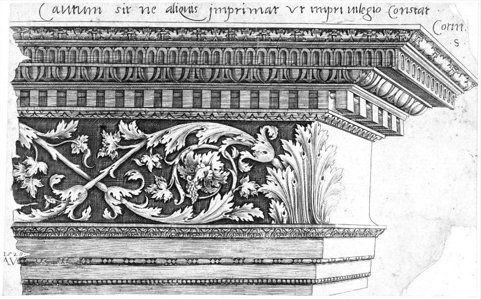 Speculum Romanae Magnificentiae- Corinthian Entablature MET MM81617