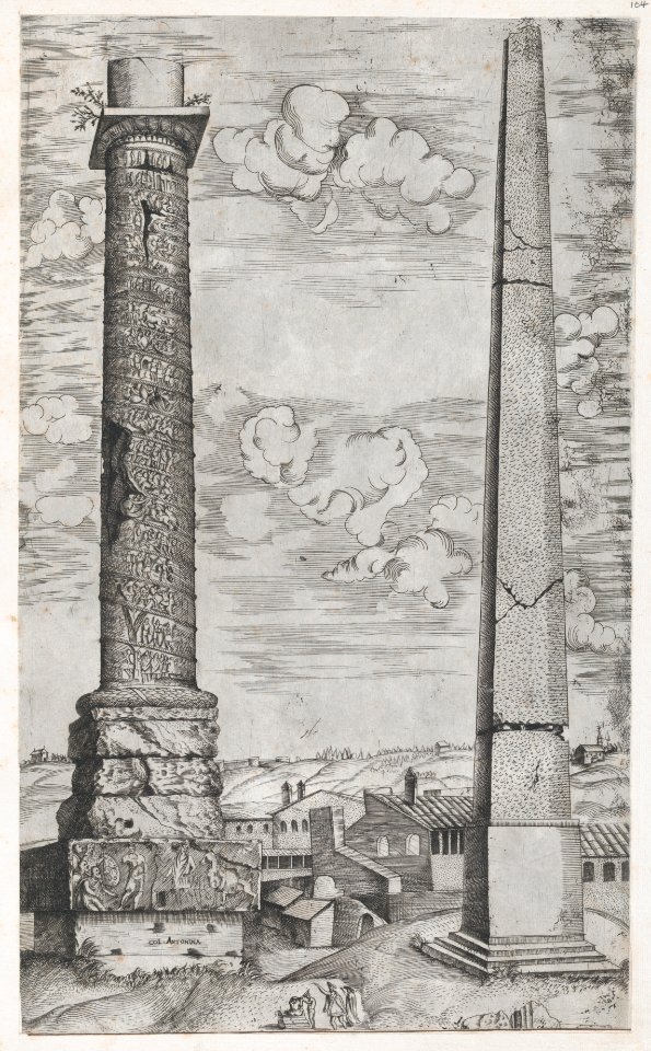 Speculum Romanae Magnificentiae- Column of Antoninus and a Roman Obelisk MET DP870473