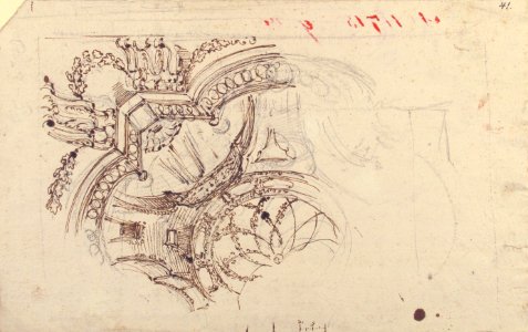 Study for the Decoration of a Vault (recto); Faint Sketches of Ornamental Patterns (verso) MET 63.592.17 RECTO