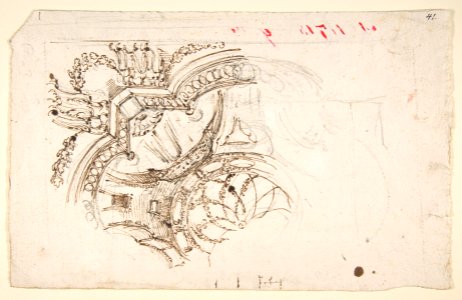 Study for the Decoration of a Vault (recto); Faint Sketches of Ornamental Patterns (verso) MET DP812128
