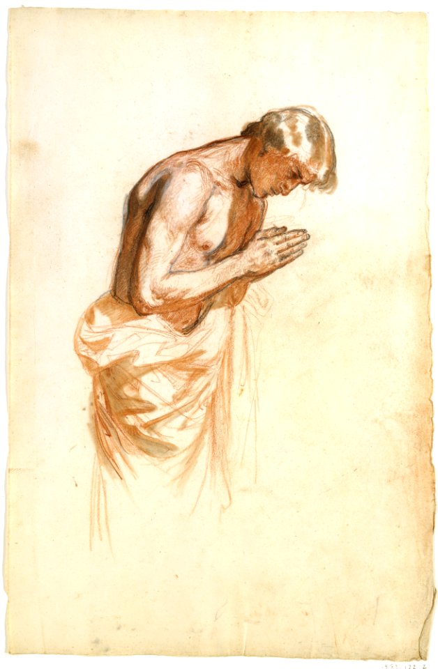 Study for Clovis (middle register; study for wall paintings in the Chapel of Saint Remi, Sainte-Clotilde, Paris, 1858) MET DT6091