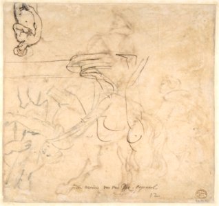 Study for an Equestrian Portrait, Possibly that of Albert de Ligne, Count of Arenberg; verso- Various Studies of Statues and Figures, Including the Venus Pudica and Scipio and his Lictor MET DP802091