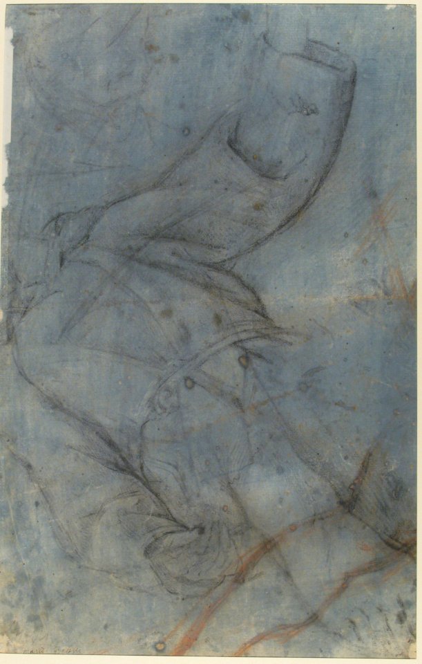 Study for a Three-Quarter-Length Portrait of a Gentleman (recto), Study of a Clothed Figure and a Foot (verso) MET 1975.131.3 VERSO