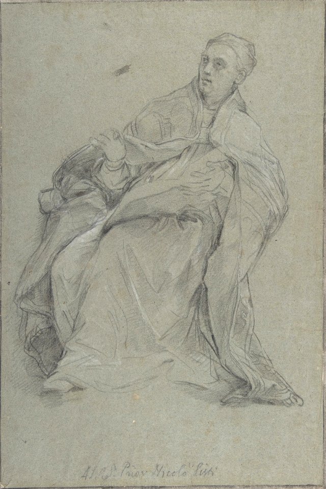 Study for a Seated Prelate (Saint Gergory the Great) MET DP801429