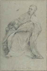 Study for a Seated Prelate (Saint Gergory the Great) MET DP801429