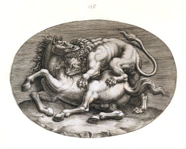 Speculum Romanae Magnificentiae- Lion Attacking a Horse MET DT203422