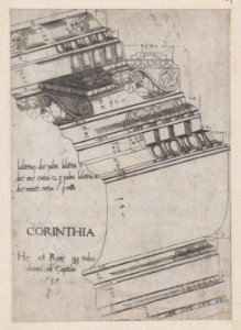 Speculum Romanae Magnificentiae- Entablature from the Temple of Vespasian, Rome MET DP870194