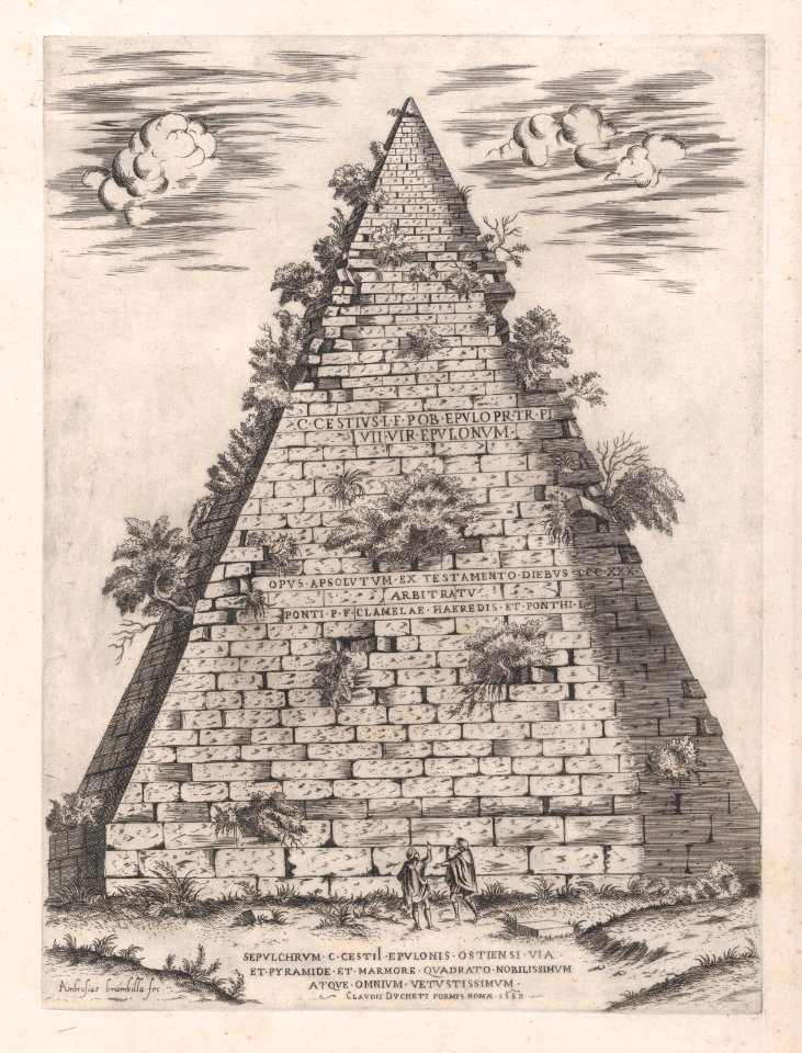 Speculum Romanae Magnificentiae- Pyramid of Caius Cestius MET DP870288