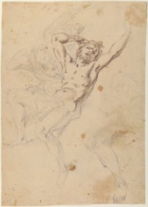 Study for a Prometheus Bound (recto); slight sketch of head and shoulders of man in lead pencil (verso) MET 17.236.41