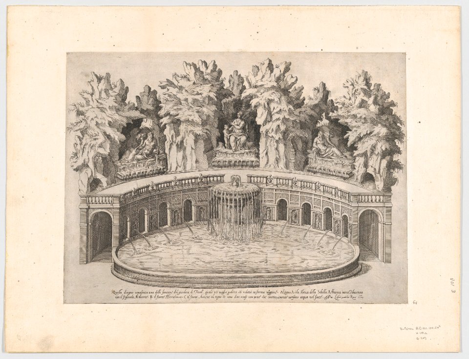 Speculum Romanae Magnificentiae- Fountain and Gardens of the Villa d'Este at Tivoli MET DP859245