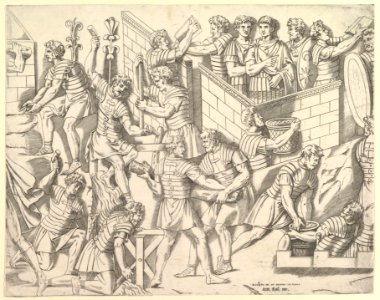 Speculum Romanae Magnificentiae- Roman Soldiers Fortifying their Camp, from Trajan's Column MET DP820282