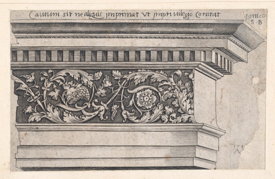 Speculum Romanae Magnificentiae- Ionic Entablature MET DP870178