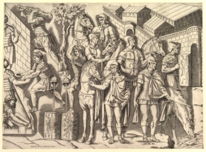 Speculum Romanae Magnificentiae- Roman Horsemen, from Trajan's Column MET DP820283