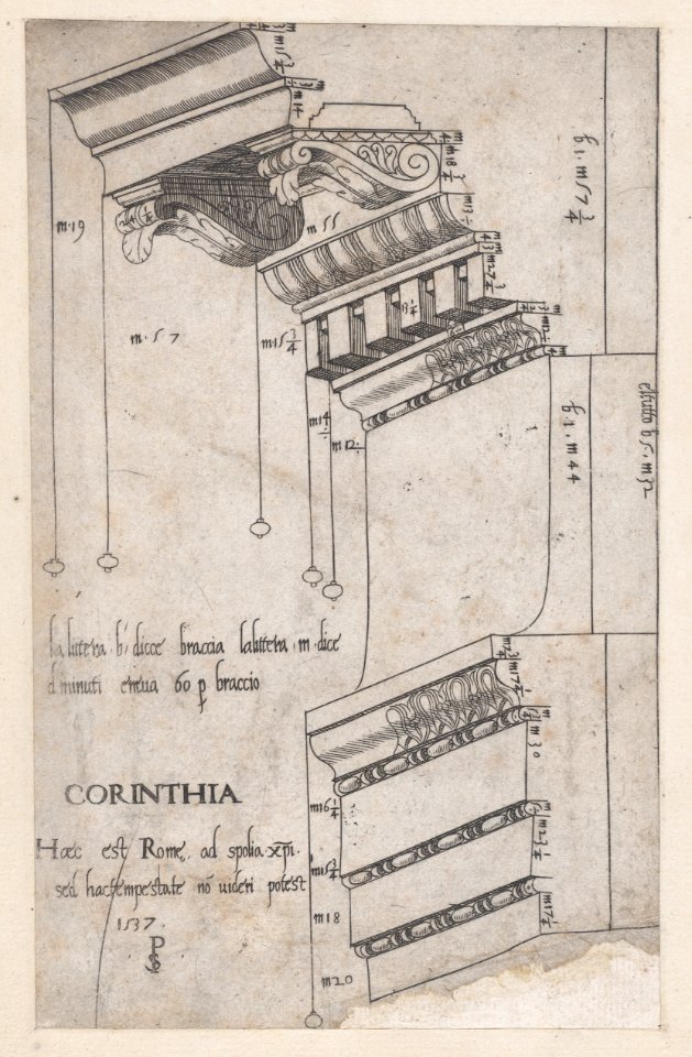 Speculum Romanae Magnificentiae- Entablature from the Forum of Trajan, Rome MET DP870185