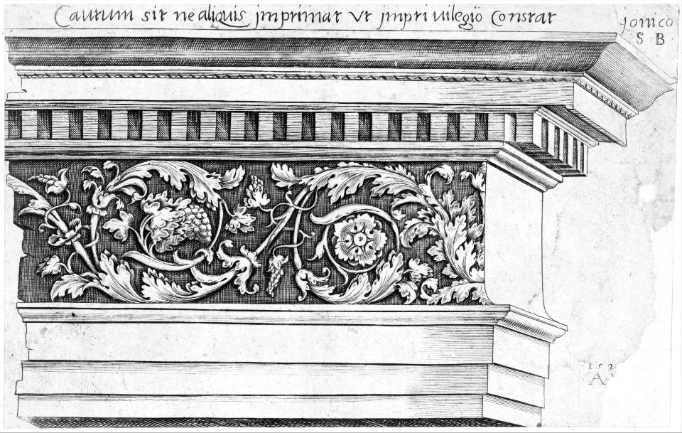 Speculum Romanae Magnificentiae- Ionic Entablature MET MM81616