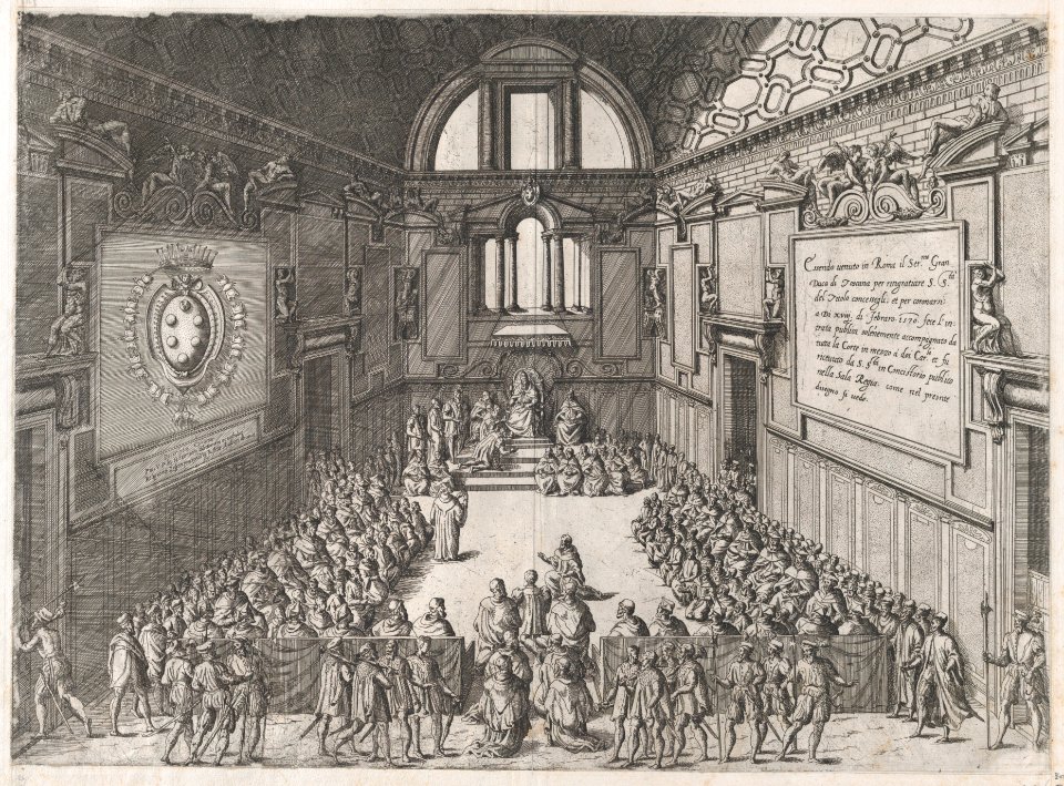 Speculum Romanae Magnificentiae- Vatican Reception of the Duke of Tuscany MET DP870776