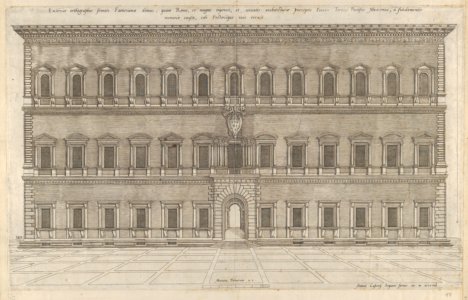 Speculum Romanae Magnificentiae- Exterior of the Farnese Palace MET DP836029