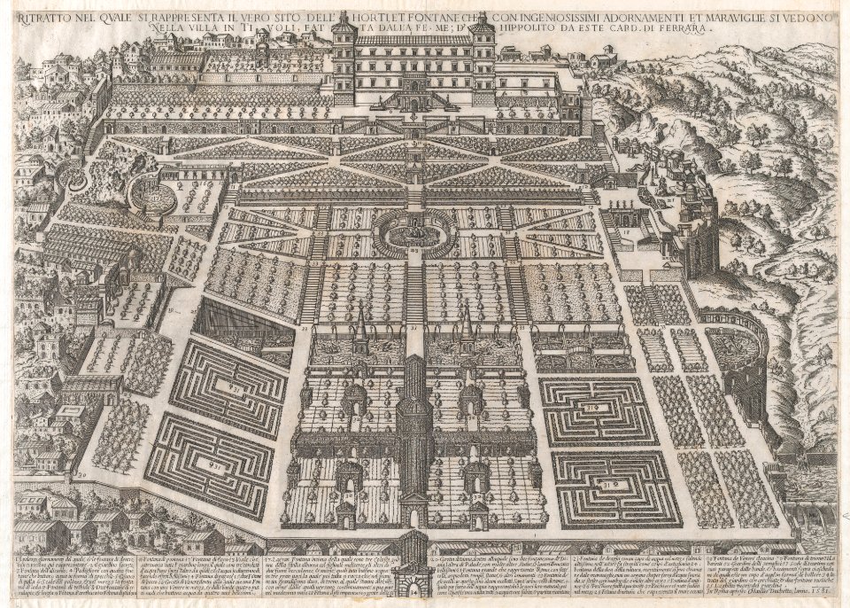 Speculum Romanae Magnificentiae- Tivoli Palace and Gardens MET DP870779