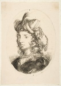 Sultana wearing a pearl necklace and a turban, from 'Several heads in the Persian style' (Plusieurs têtes coiffées à la persienne) MET DP817427