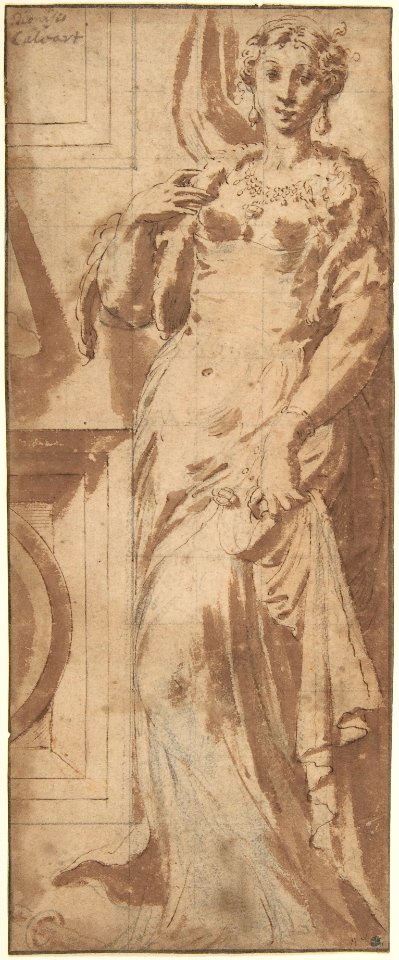 Standing Female Figure and Ornamental Framework. MET DP807859