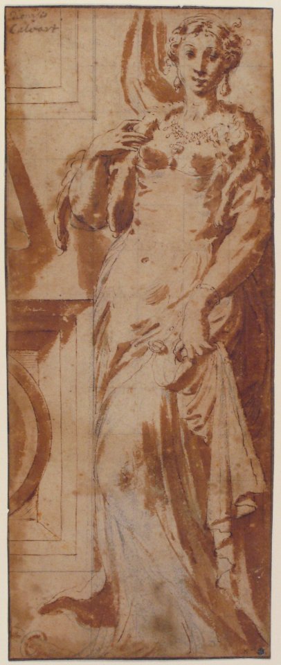 Standing Female Figure and Ornamental Framework. MET 2006.393.29