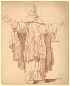 Standing Ecclesiastic With Arms Upraised MET DP214679