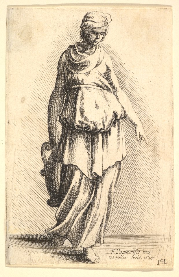 Standing female figure carrying a vessel MET DP823764