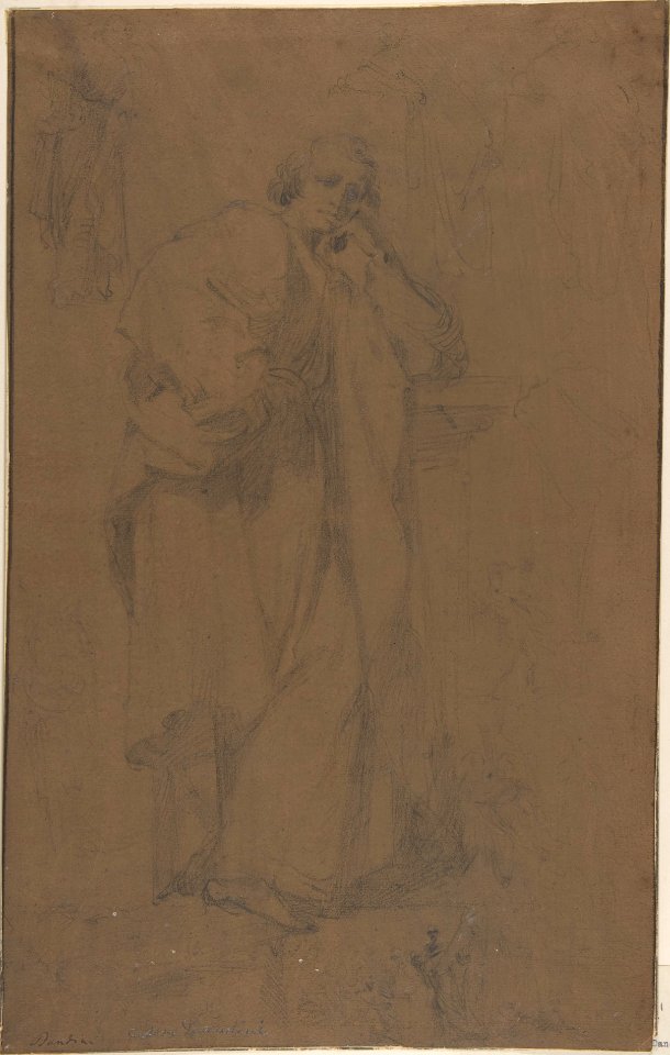Standing Draped Male Figure, His Left Arm Resting on a Pedestal MET DP809316