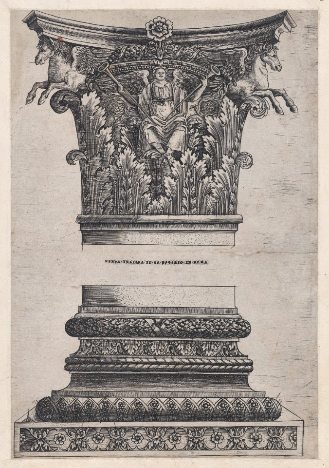 Speculum Romanae Magnificentiae- Pegasus capital from the Temple of Mars Ultor and decorated base MET DP870192