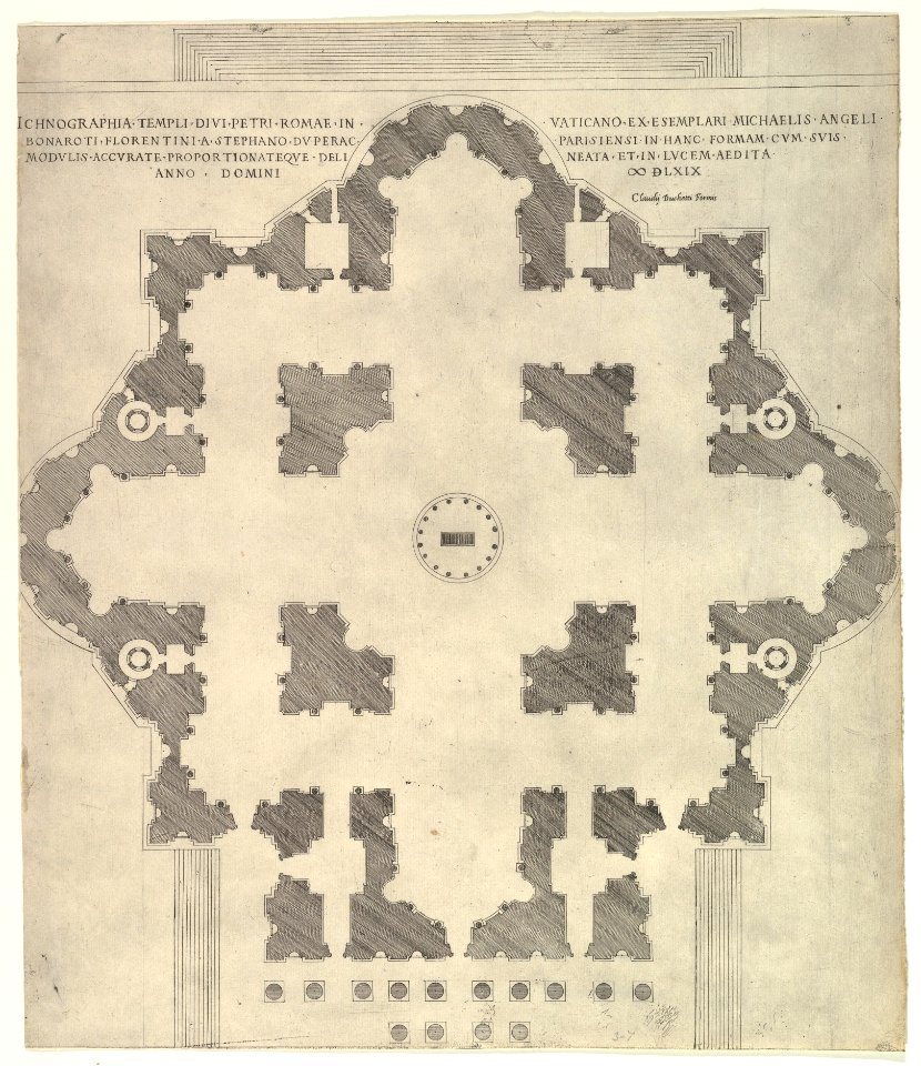 Speculum Romanae Magnificentiae- Plan of St. Peter's MET DP826758