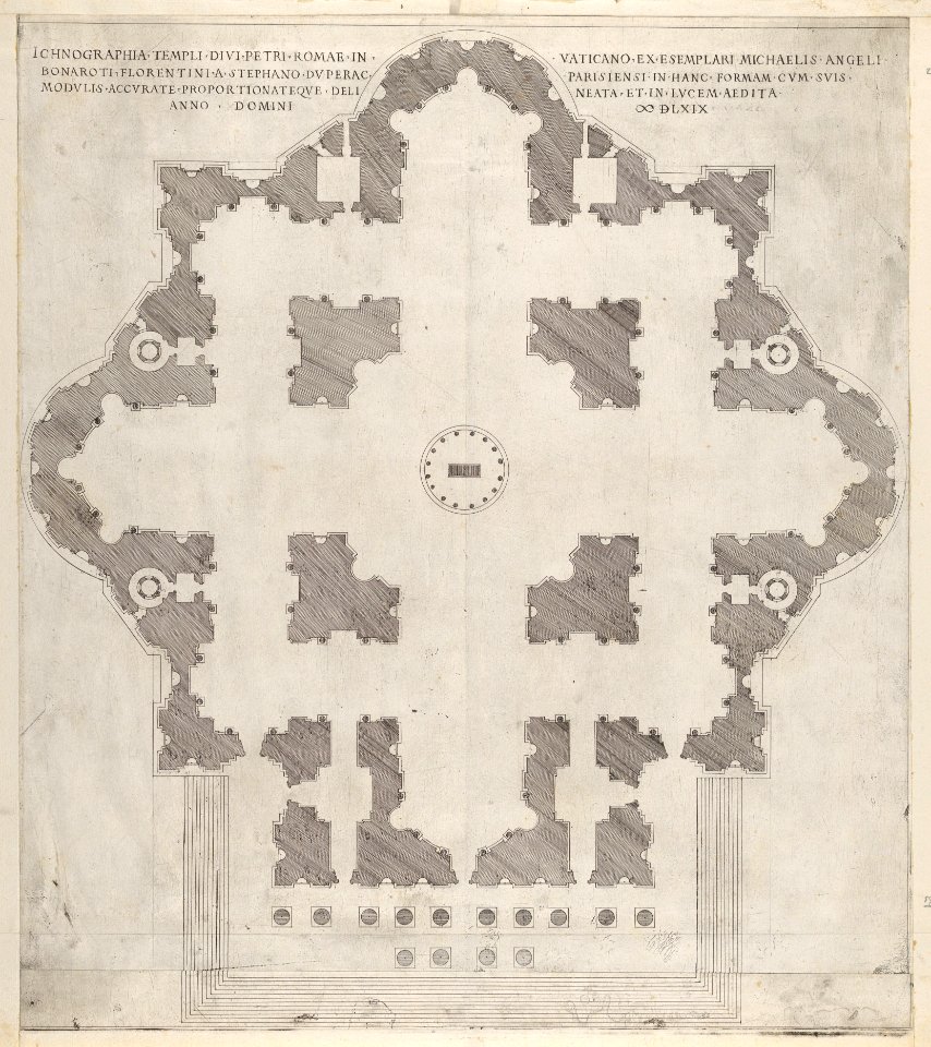 Speculum Romanae Magnificentiae- Plan of St. Peter's MET DP830869