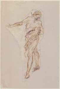 Standing Male Figure with Right Arm Extended (recto); Seated Male Figure (verso) MET 1970.101.3 RECTO