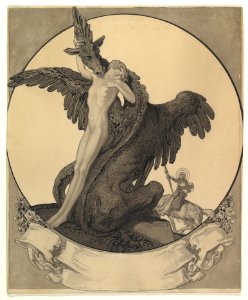 Study for a Bookplate with St. George Rescuing a Maiden from a Dragon MET DP819621