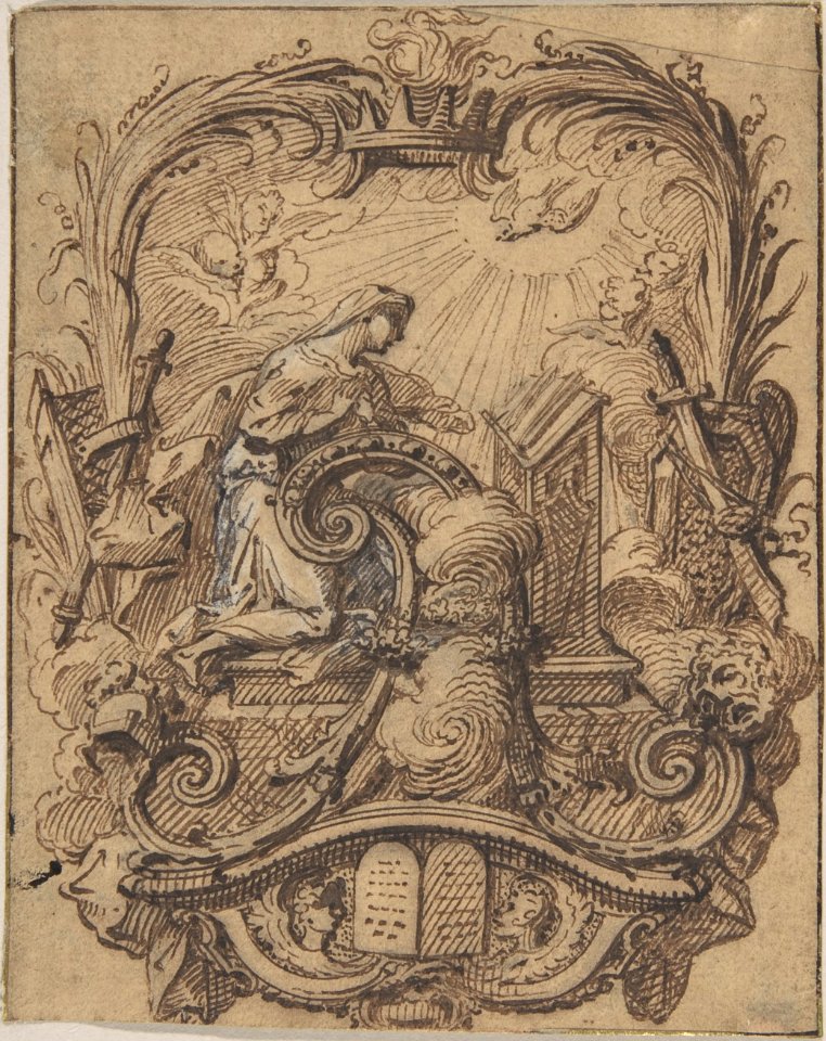Study for a Decorated Initial A with the Annunciation MET DP807783