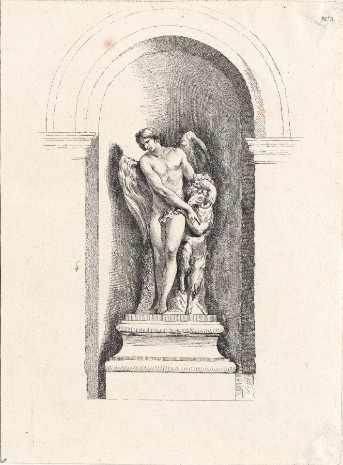 Standing male angel looking down to left and holding a ram; allegory of Summer; after a bas-relief on the Fontaine des Quatre-Saisons (Paris) MET DP876441