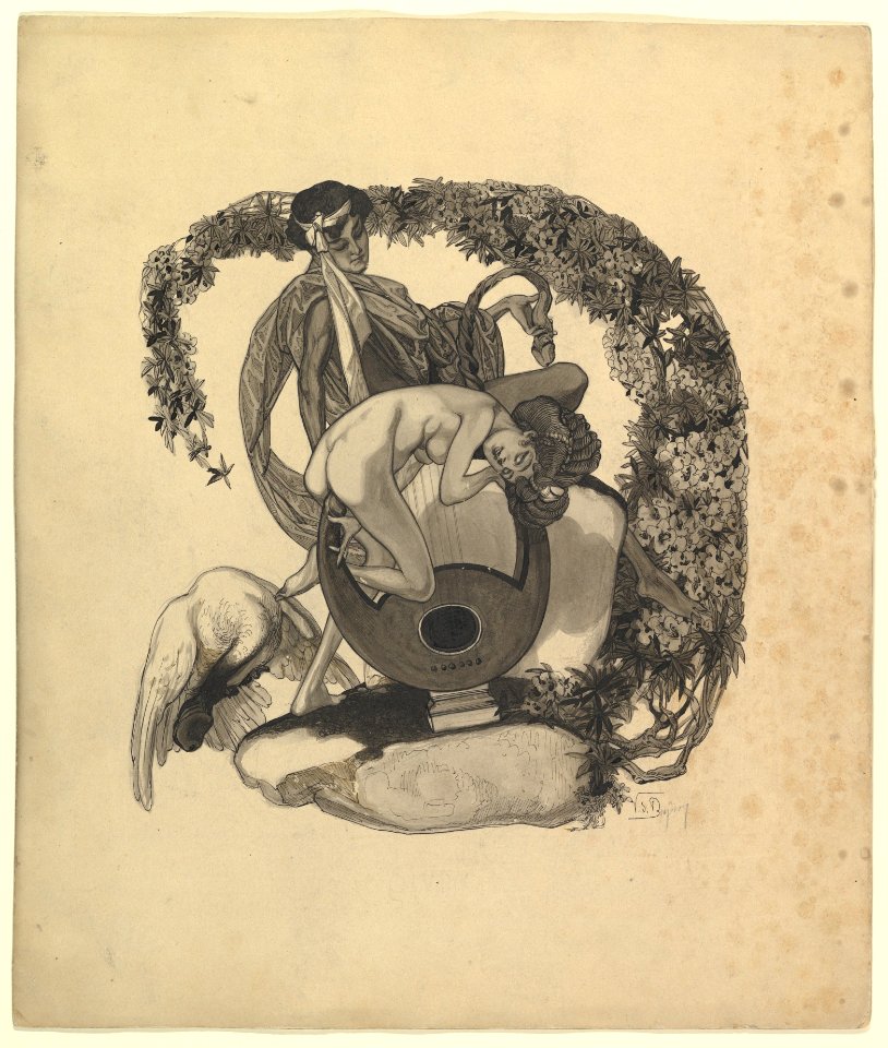 Study for a Book Plate- Leda and the Swan MET DP819615