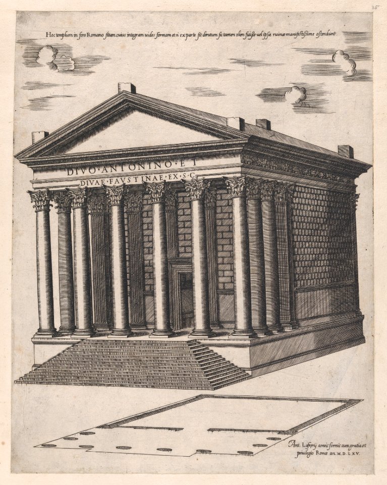Speculum Romanae Magnificentiae- Temple of Antoninus and Faustina MET DP870268