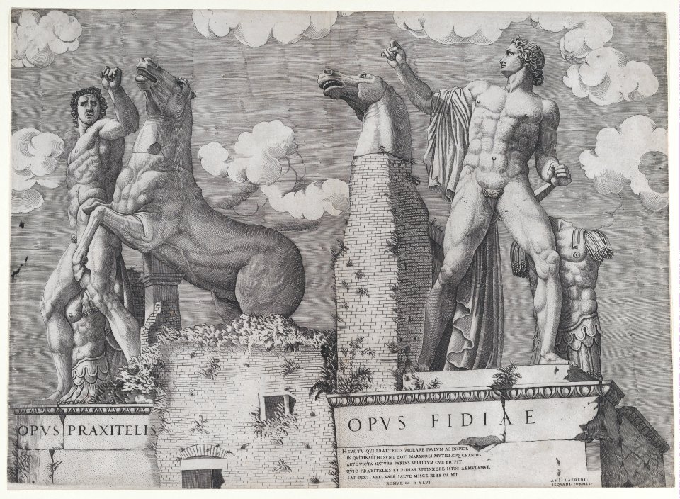 Speculum Romanae Magnificentiae- Statues of the Dioscuri at the Quirinal MET DP870567