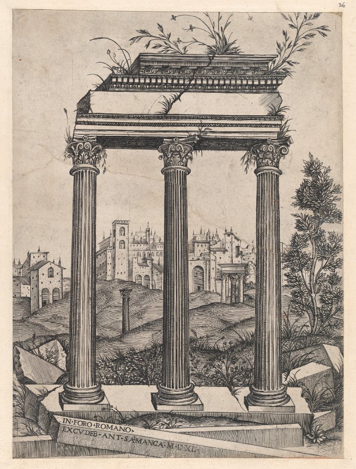 Speculum Romanae Magnificentiae- Temple of Antoninus and Faustina MET DP870079