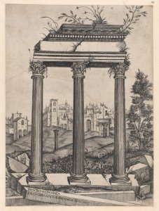 Speculum Romanae Magnificentiae- Temple of Antoninus and Faustina MET DP870079