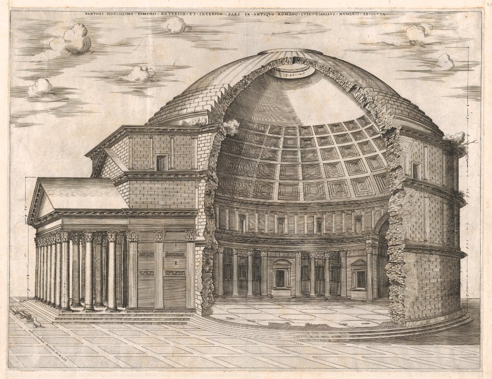 Speculum Romanae Magnificentiae- The Pantheon, broken away to show the interior MET DP870383