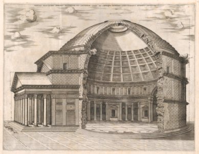 Speculum Romanae Magnificentiae- The Pantheon, broken away to show the interior MET DP870383