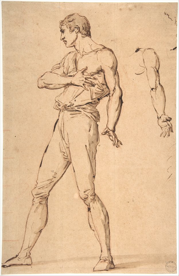 Standing Man with His Right Hand on His Chest MET DP808434