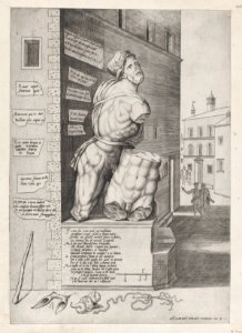 Speculum Romanae Magnificentiae- Statue of Pasquin in the House of Cardinal Ursino MET DP870224