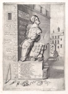 Speculum Romanae Magnificentiae- Statue of Pasquin in the House of Cardinal Ursino MET DP870295