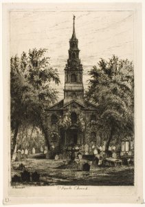 St. Paul's Chapel, New York (from Scenes of Old New York) MET DP818547