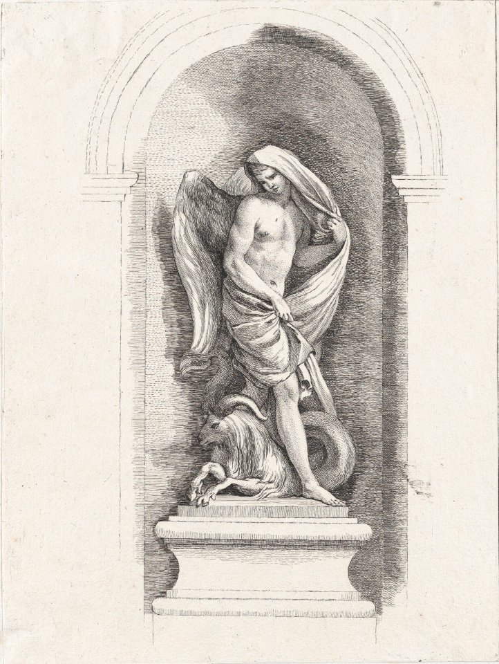 Standing male angel holding drapery and standing over a ram; allegory of Spring; after bas-relief on Fontaine des Quatre-Saisons (Paris) MET DP876438