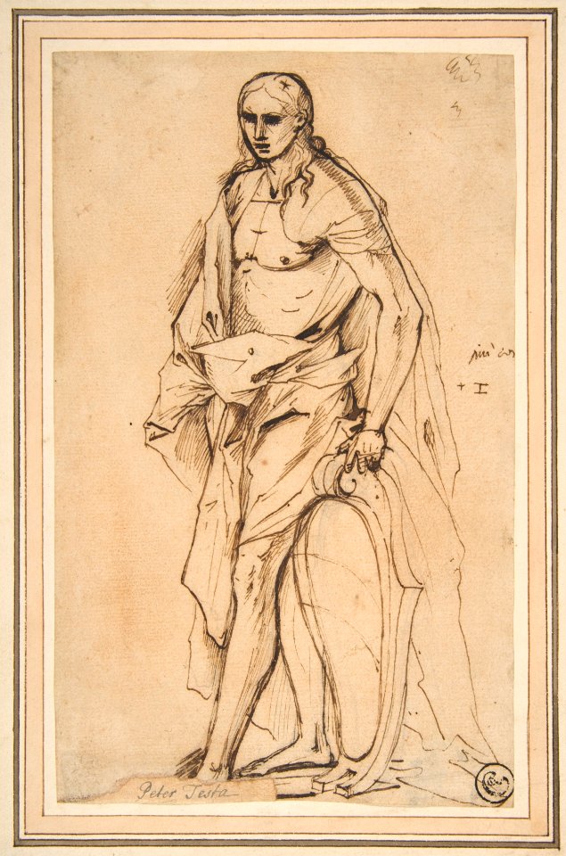 Standing Male Figure Supporting a Shield MET DP811850