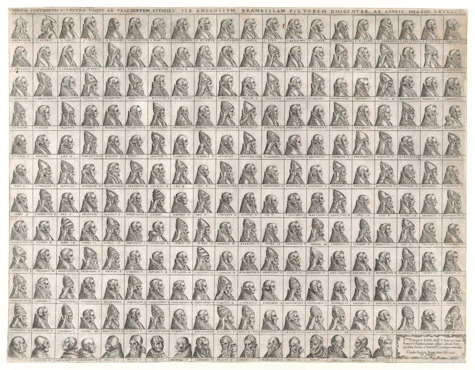 Speculum Romanae Magnificentiae- Small Portraits of the Popes from Christ to Sixtus V MET DP870783